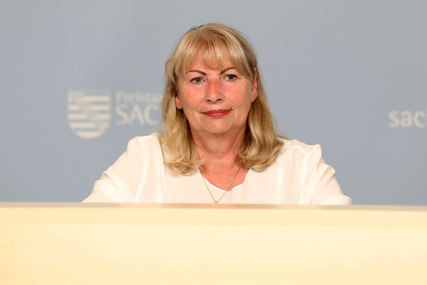 Staatsministerin Petra Köpping spricht in der Kabinettspressekonferenz
